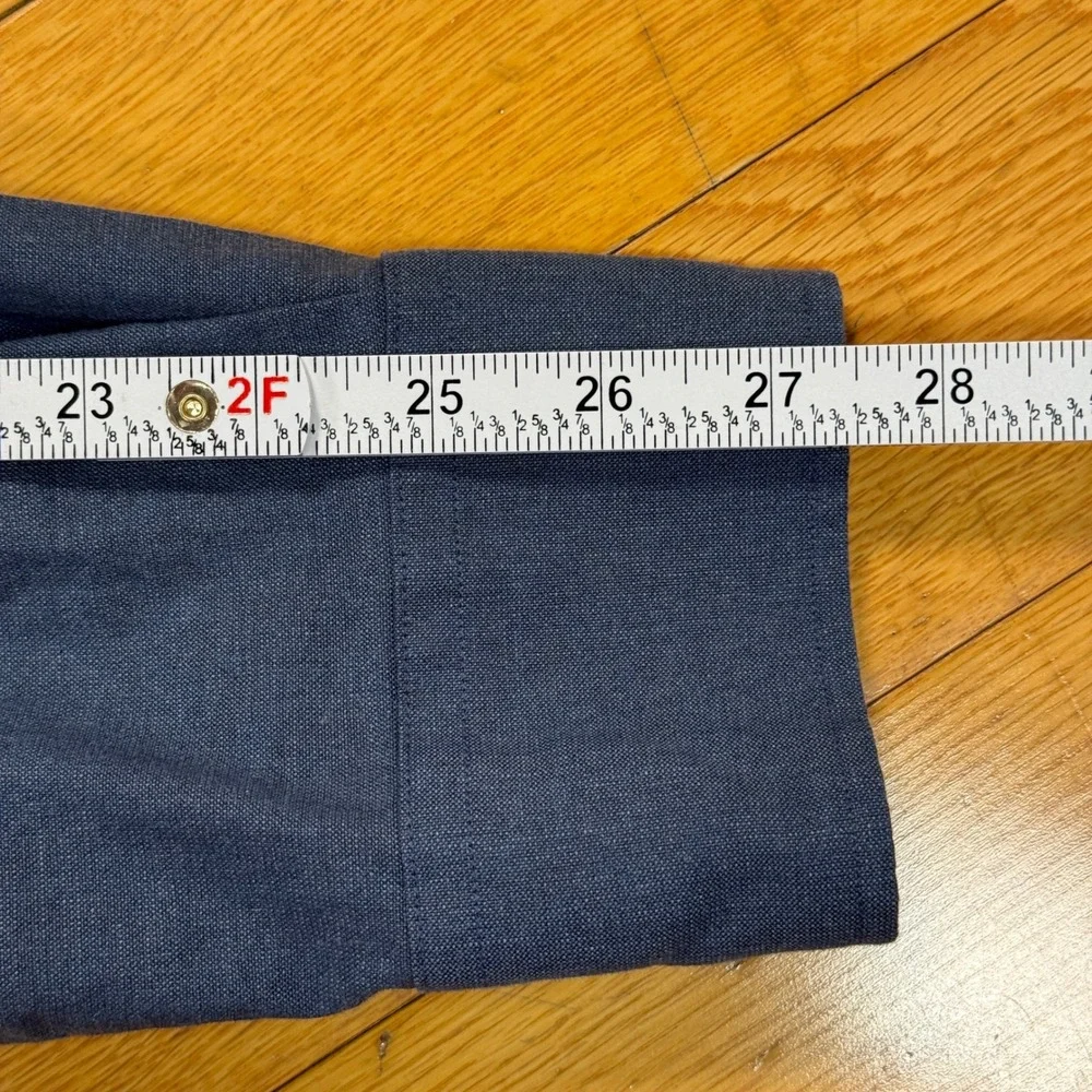 John Henric Sweden Mens Size 17.5 / 44 Blue‎ 100% Cotton Full Zip Shirt Jacket